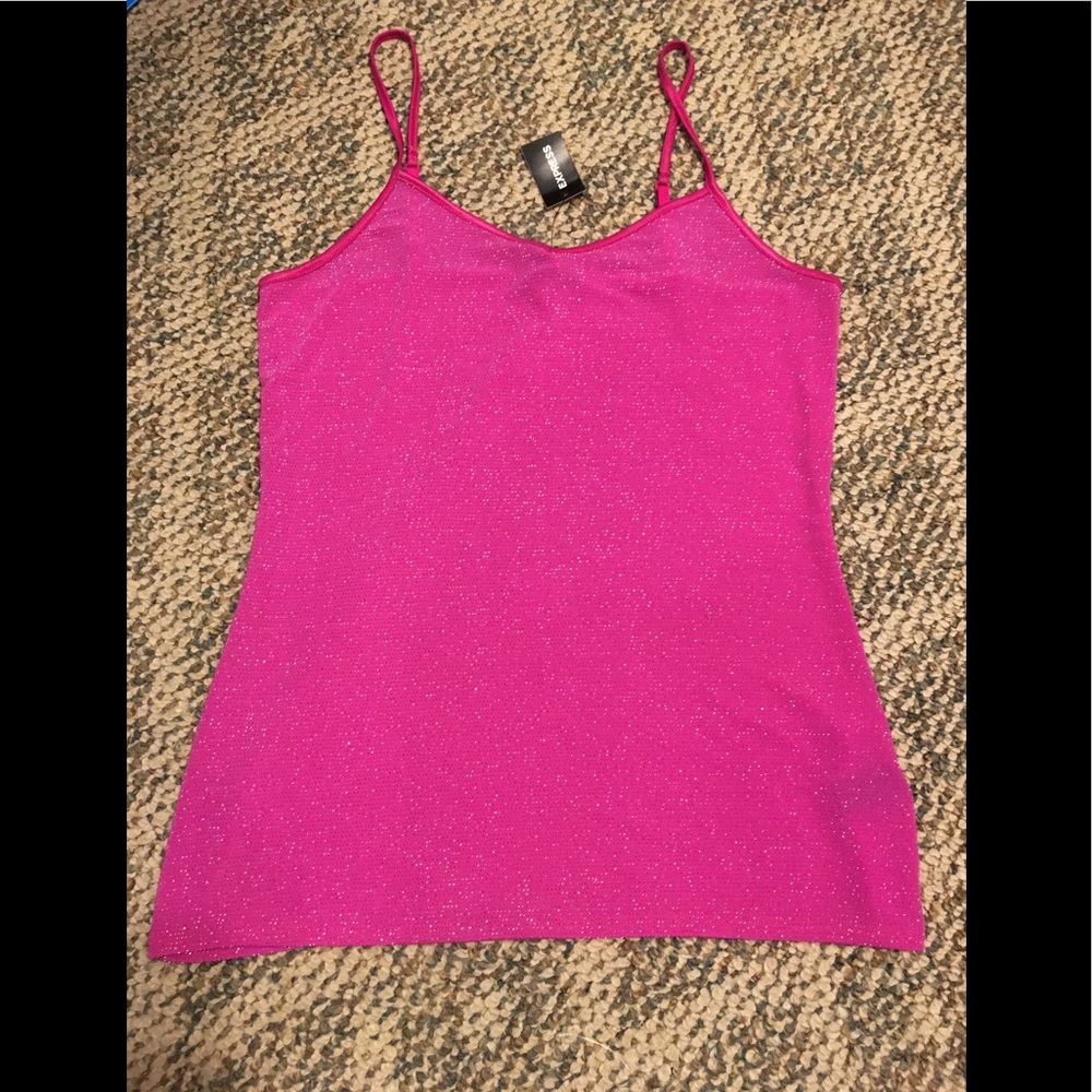 NWT!! Express Pink glittery camisole!